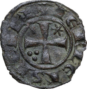 reverse: Italy .  Federico II  (1197-1250). BI Denaro, 1242, Messina mint