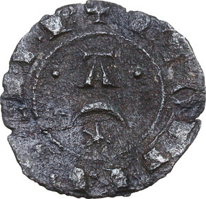 reverse: Italy .  Federico II (1197-1250).. Mezzo Denaro, 1242, Messina mint