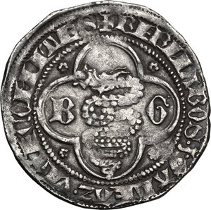 obverse: Italy..  Bernabò and Galeazzo II Visconti (1355-1378). AR Grosso, Milano mint