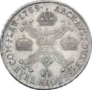 reverse: Italy .  Joseph II (1765-1790).. AR Kronentaler or Scudo 1789 M, Milano mint