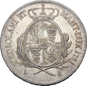 reverse: Italy .  Joseph II (1765-1790).. AR 1/2 Scudo 1781 LB, Milano mint