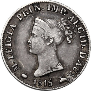 obverse: Italy .  Maria Luigia d Austria (1815-1847), Duchess of Parma, Piacenza and Guastalla. . AR 5 Soldi 1815, Parma mint