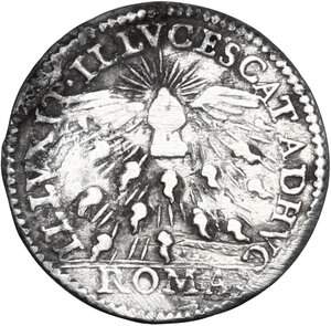 reverse: Italy .  Sede Vacante (1655), Camerlengo Cardinale Antonio Barberini. Mezzo Grosso, Rome mint