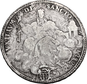 reverse: Italy..  Pius VI (1775-1799), Giovanni Angelo Braschi. AR Scudo, 1780, Rome mint