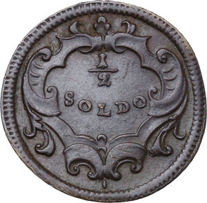 reverse: Italy .  Karl VI (1711-1740).. CU 1/2 Soldo 1739, Trento (minted in Hall)