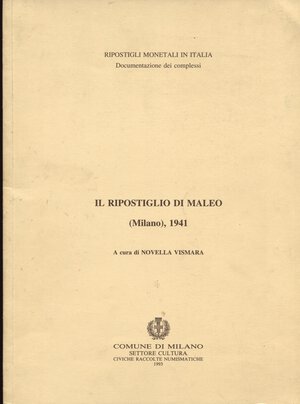obverse: VISMARA  N. – Il ripostiglio di Maleo ( Milano 1941).  Milano, 1993. Monete romane repubblicane. Pp. 37, tavv. 10. Ril ed. buono stato. buona documentazione.