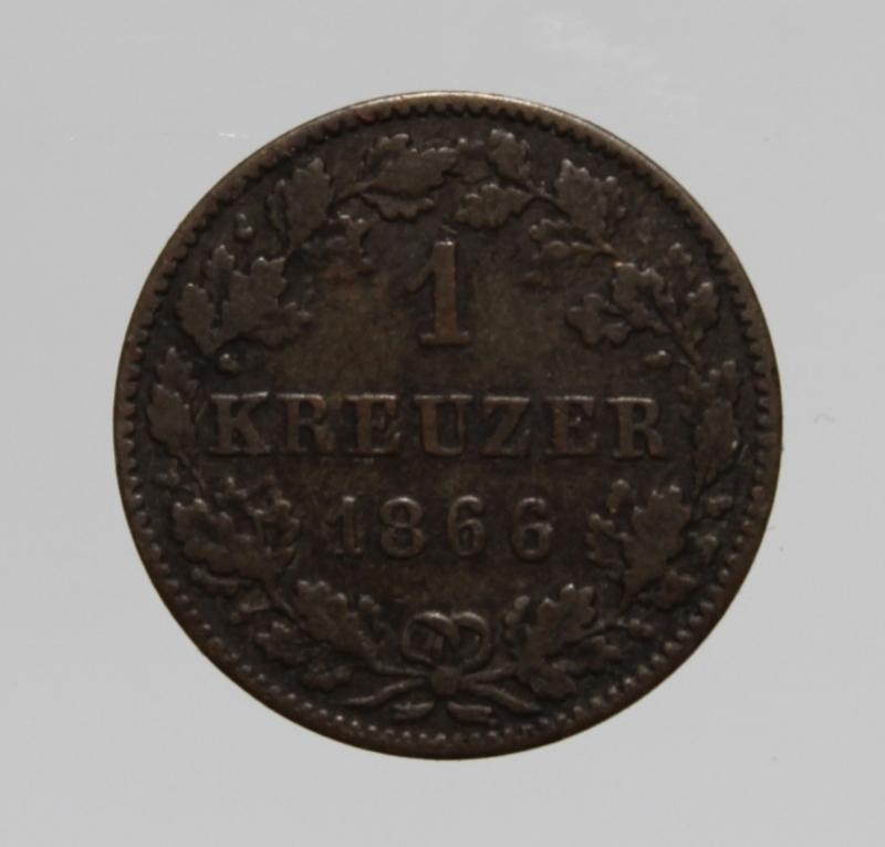 obverse: GERMAN STATES-LUDWIG II-1 KREUZER 1866-ARGENTO-QBB