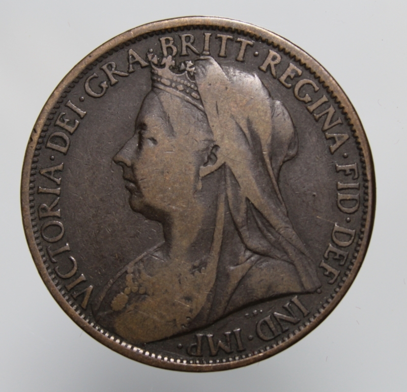 reverse: GRAN BRETAGNA-VICTORIA-ONE PENNY 1899-CU-MB