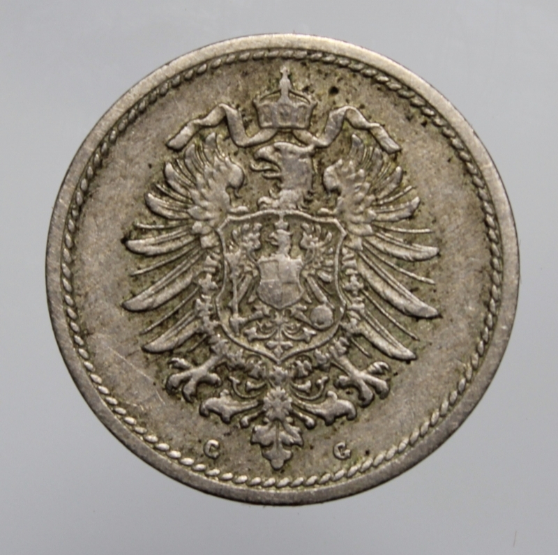 reverse: GERMANIA-5 PFENNIG 1875 G-COPPERNICKEL-BB