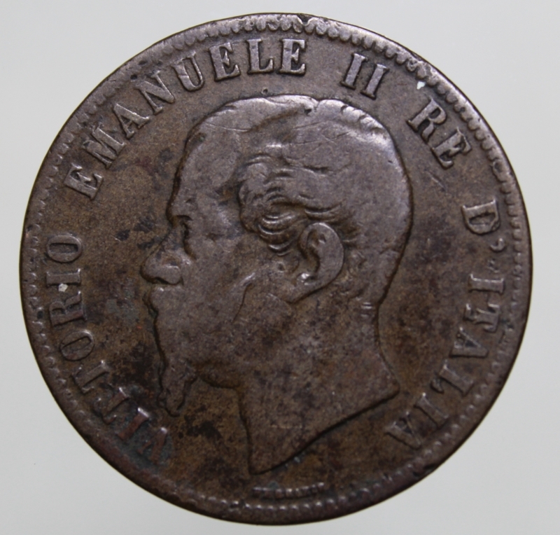 reverse: VITTORIO EMANUELE II-10 CENTESIMI 1863-STRASBURGO-MB
