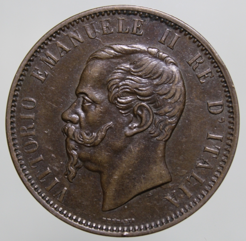 reverse: VITTORIO EMANUELE II-10 CENTESIMI 1866-NAPOLI-QSPL