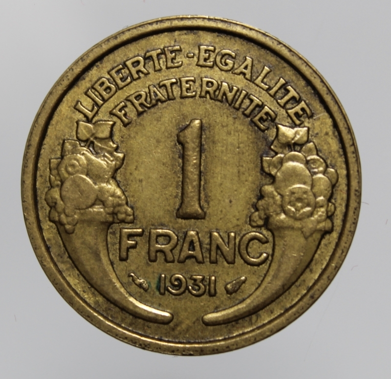 obverse: FRANCIA-1 FRANC 1931 MORLON-BA-BB