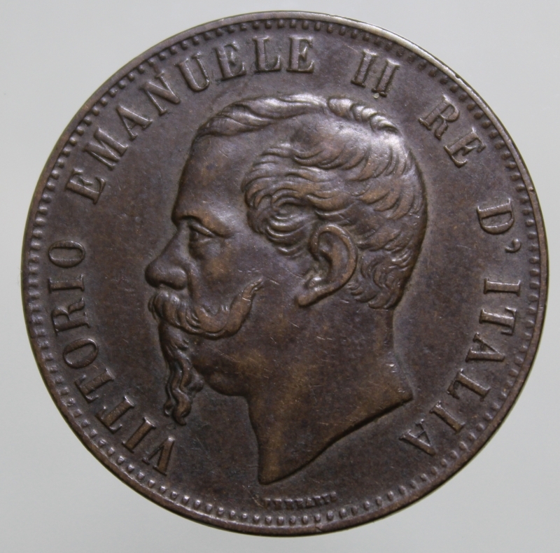 reverse: VITTORIO EMANUELE II-10 CENTESIMI 1867-BRUXELLES-BB\QSPL