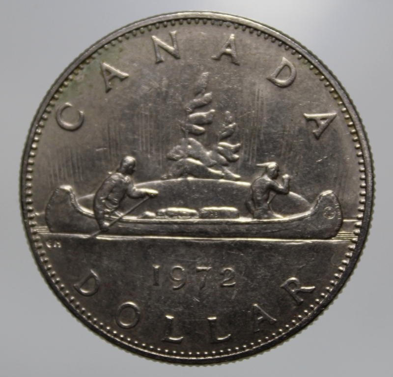 obverse: CANADA-ONE DOLLAR 1972-COPPERNICKEL-BB