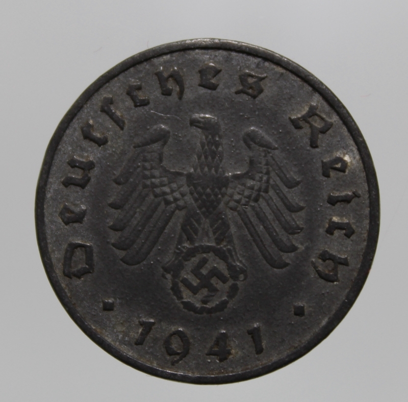 reverse: GERMANIA-TERZO REICH-10 REICHSPFENNIG 1941 A-ZINC-QBB