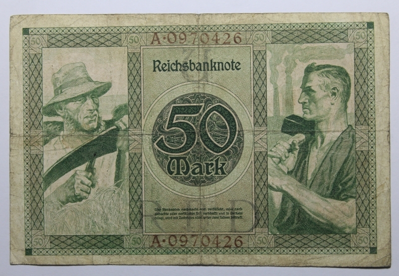 reverse: GERMANIA-50 FUNFZIG MARK 1920-COME DA FOTO