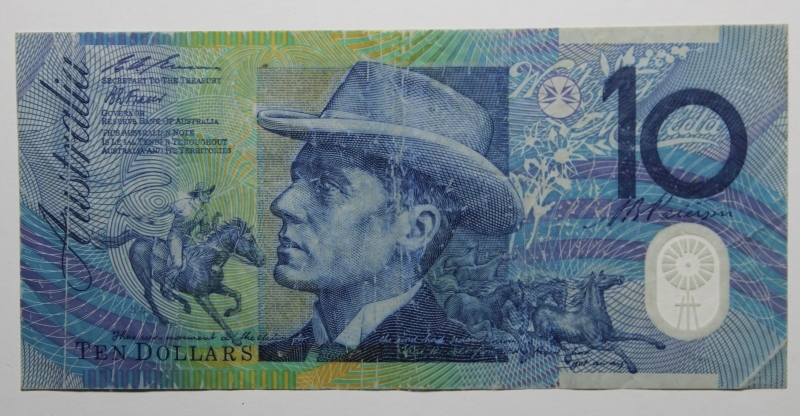 reverse: AUSTRALIA-10 DOLLARI 2008-POLYMER-COME DA FOTO