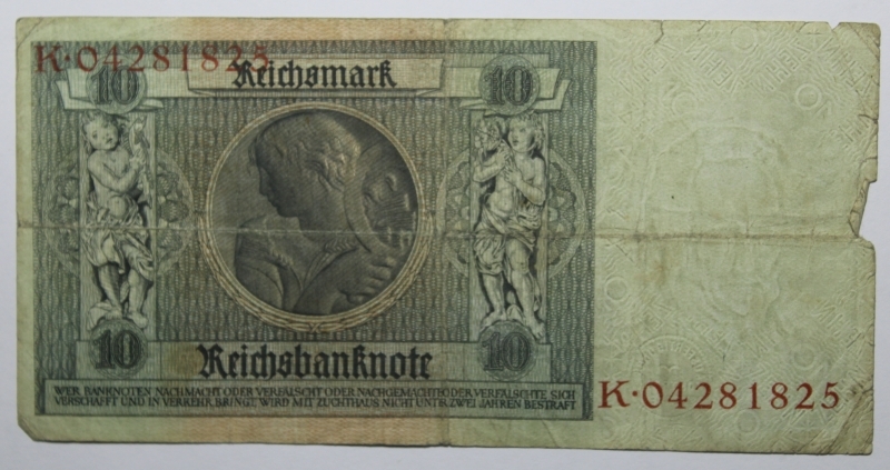 reverse: GERMANIA-10 REICHSMARK 1929-COME DA FOTO