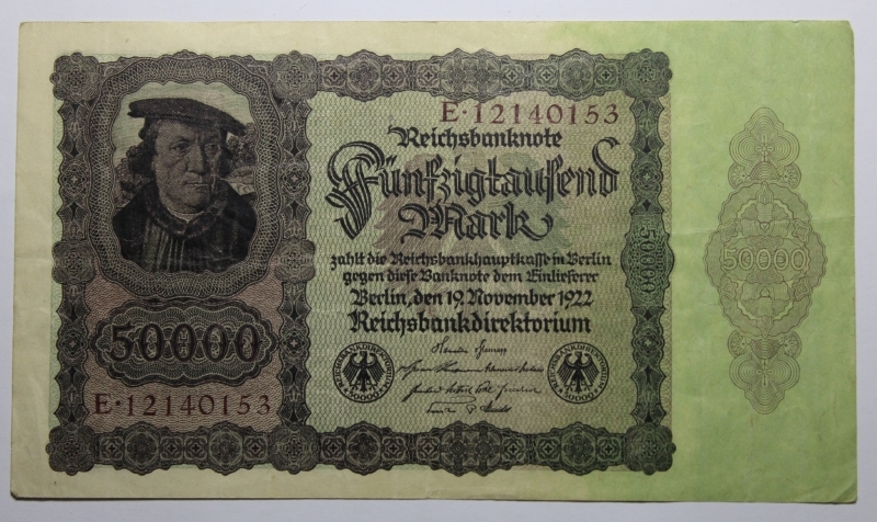 obverse: GERMANIA-50.000 MARK 1922-COME DA FOTO