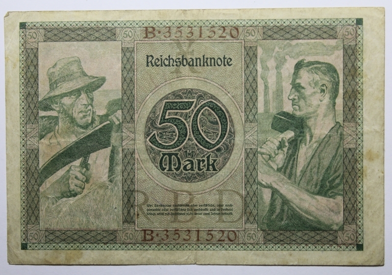 reverse: GERMANIA-50 MARK 1920-COME DA FOTO