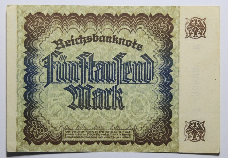 reverse: GERMANIA-5.000 MARK 1922-COME DA FOTO