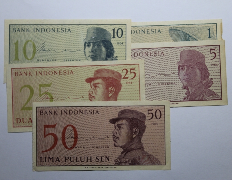 obverse: INDONESIA-SET DA 1 A 50 SEN 1964-COME DA FOTO