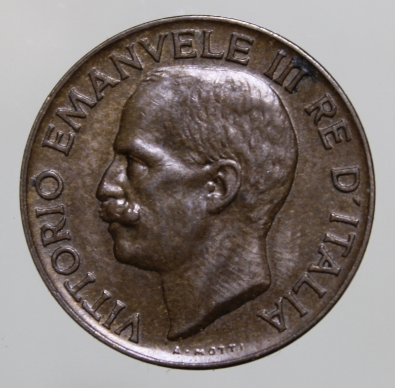 reverse: VITTORIO EMANUELE III-5 CENTESIMI 1927 SPIGA-CU-FDC