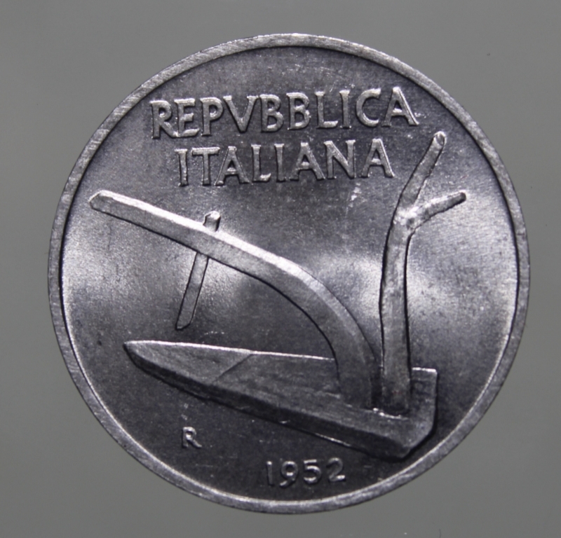 reverse: 10 LIRE 1952 SPIGA-ITALMA-FDC