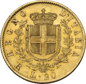 reverse: Vittorio Emanuele II, Re d Italia (1861-1878).20 Lire 1878 Roma