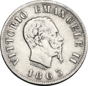 obverse: Vittorio Emanuele II (1861-1878).50 centesimi 1863 Torino