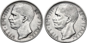 obverse: Vittorio Emanuele III (1900-1943). Lotto di due (2) monete da 10 lire: 1927 ** e 1928 *