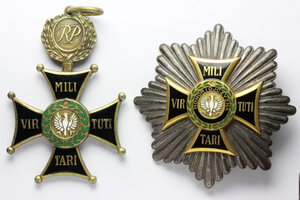 obverse: Poland. Order of Military Virtue. Grand cross breast star and gold cross