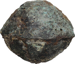 obverse: Aes Premonetale.Aes Formatum. Regular fragment of circular cake-shaped bronze ingot, central Italy, 6th-4th century BC