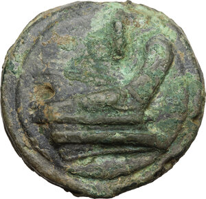 reverse: Janus/prow to right libral series.AE Cast As, c. 225-217 BC