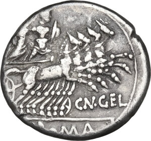 reverse: Cn. Gellius.AR Denarius, 138 BC