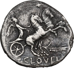 reverse: T. Cloelius.AR Denarius, 128 BC