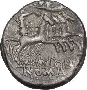 reverse: M. Porcius Laeca.AR Denarius, 125 BC