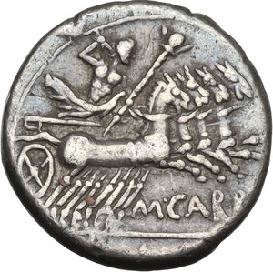 reverse: M. Papirius Carbo.AR Denarius, circa 122 B.C