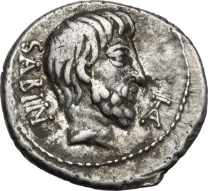 obverse: L. Titurius L. f. Sabinus.AR Denarius, 89 BC
