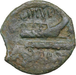 reverse: L.Titurius L.f. Sabinus.AE As, 89 BC