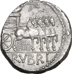 reverse: L. Rubrius Dossenus.AR Denarius, 87 BC