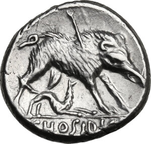 reverse: C. Hosidius C.f. Geta.AR Denarius, 68 BC