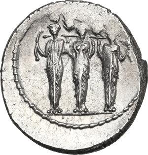 reverse: P. Accoleius Lariscolus.AR Denarius, 43 BC