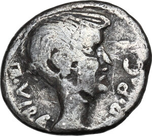 obverse: Fulvia, first wife of M. Antony (died 40 BC).AR Quinarius, 43 BC