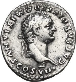 obverse: Domitian as Caesar (69-81).AR Denarius. Struck under Titus, 80-81 AD
