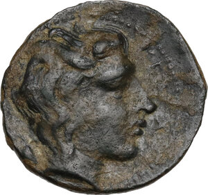 reverse: Gela. AE Tetras or Trionkion, c. 420-405 BC