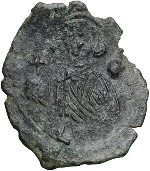obverse: Justinian II (Second Reign, 705-711).AE Follis, Syracuse mint