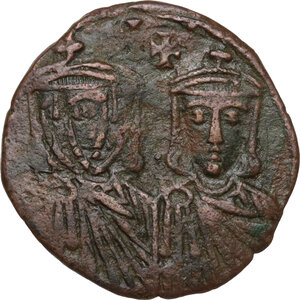 obverse: Leo IV, the Khazar (775-780). AE Follis, Syracuse mint