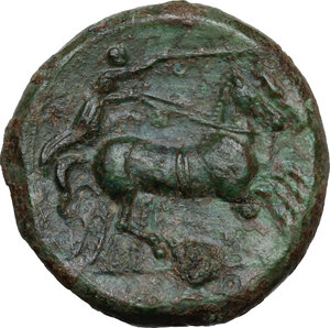 reverse: Syracuse. Hiketas (287-278 BC).AE 19.5 mm. 287-283 BC