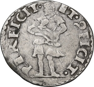 reverse: Ferrara. Ercole II d Este (1534-1559). Muraiola